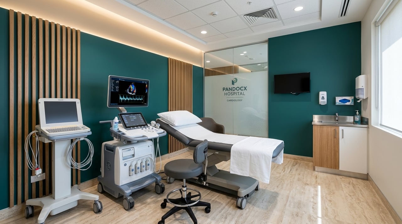 Non-invasive Cardiology, 2D Echo, and ECG evaluation suite at Pandocx Hospital