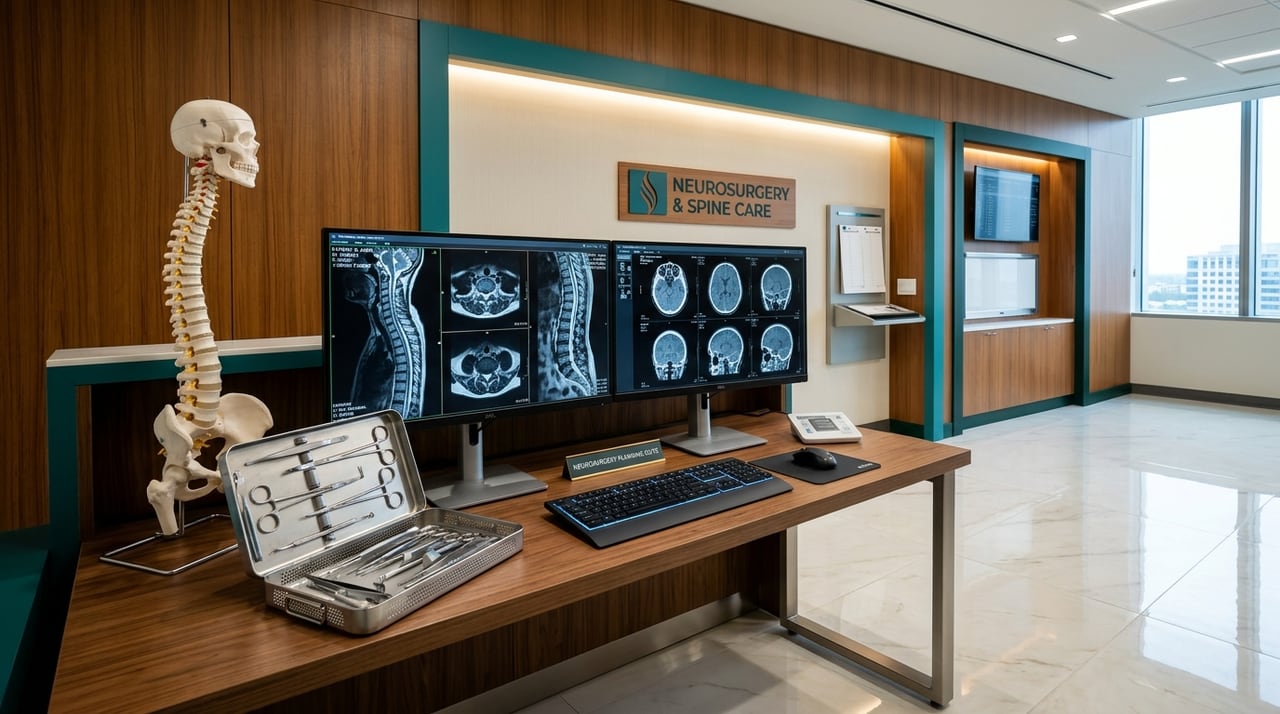 Advanced Neurosurgery and Spine Care surgical planning suite at Pandocx Hospital