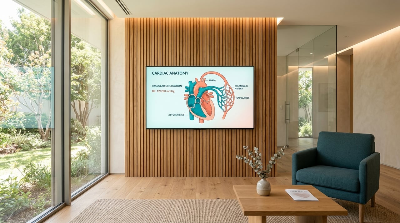 Digital patient education studio lounge at Pandocx Hospital