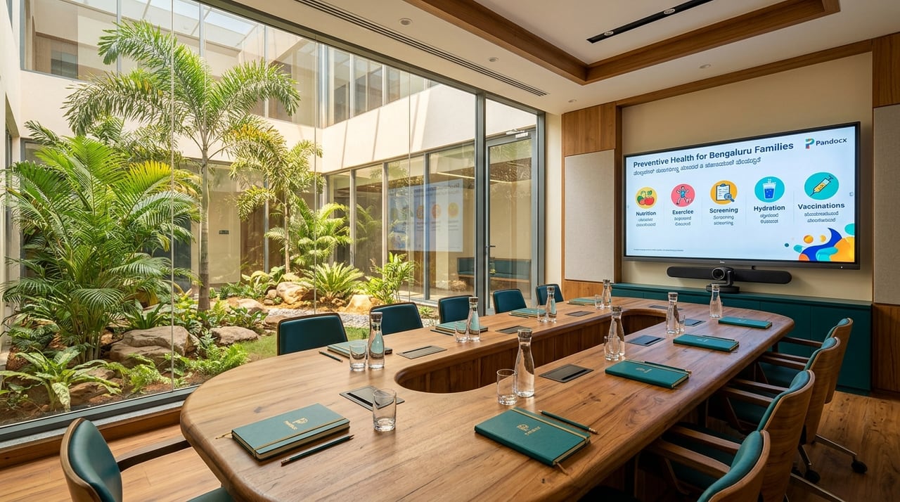 Interactive preventive health webinar and workshop boardroom at Pandocx Hospital